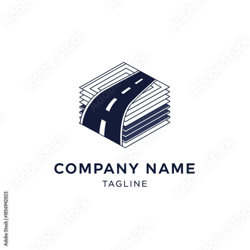 Stylized Road Logo Design Element.