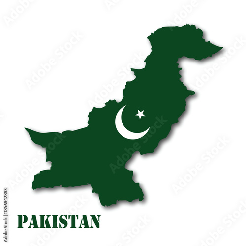 Pakistan Map with National Flag Colors — Creative Geographic Vector Illustration of Pakistani Identity and Independence