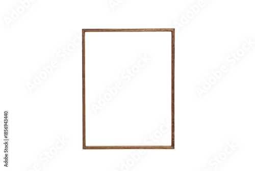 Slim Vertical Dark Brown Wood Picture Frame Isolated Trensprent  Background png