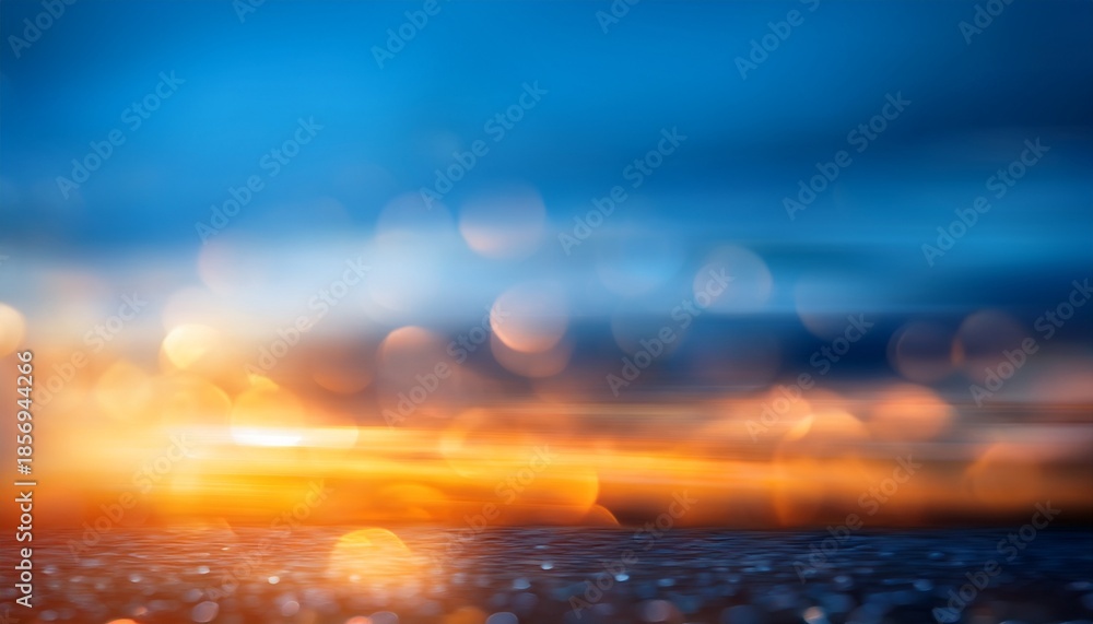 Obraz premium Blurred Blue And Orange Background