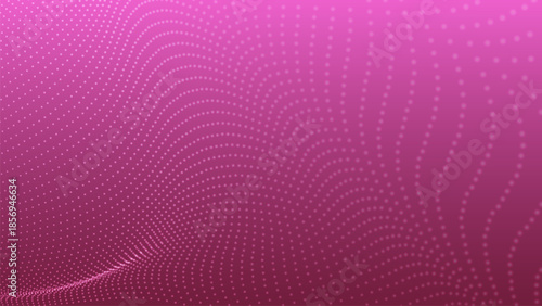 Abstract vector background with a dynamic wave. Streams of bright dots form smooth waves of light against a dark background. The light emanate creates a sense of depth and elegance. Futuristic 3D dot