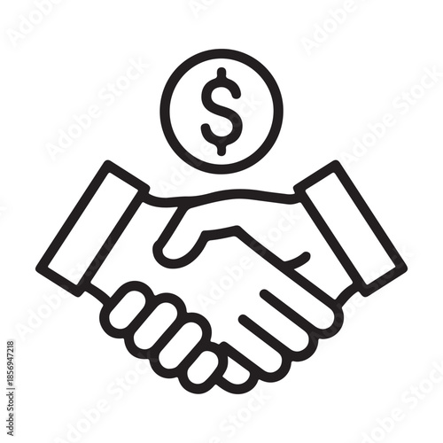 Handshake with dollar sign