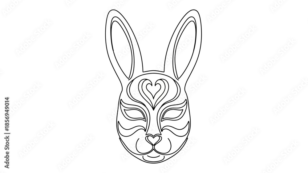 Obraz premium Rabbit face mask illustration