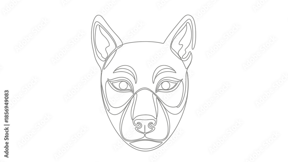 Fototapeta premium pitbull dog head drawing