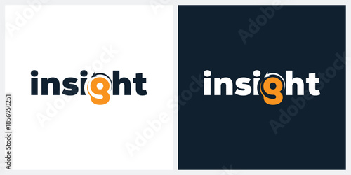 insight logo design, word mark text insight gaphic vector icon