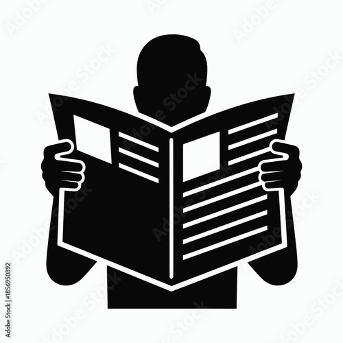 Person reading newspaper