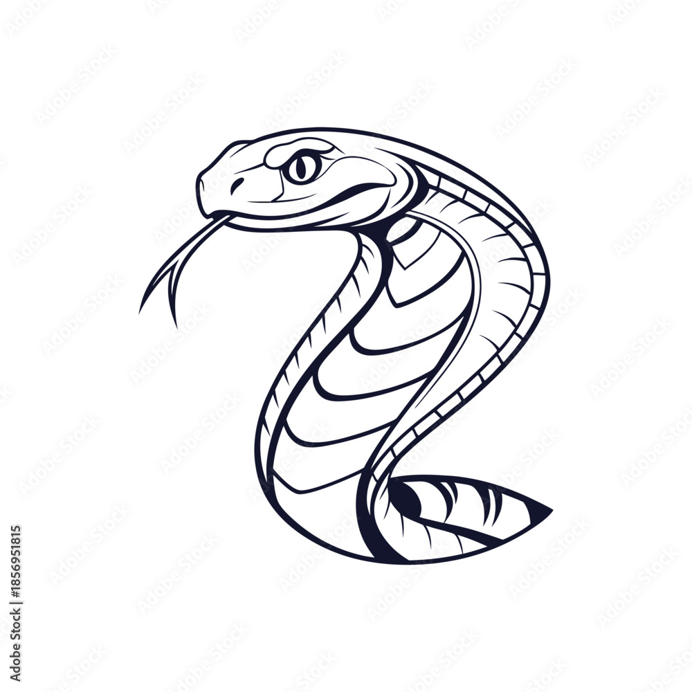 Fototapeta premium vector illustration of cartoon snake