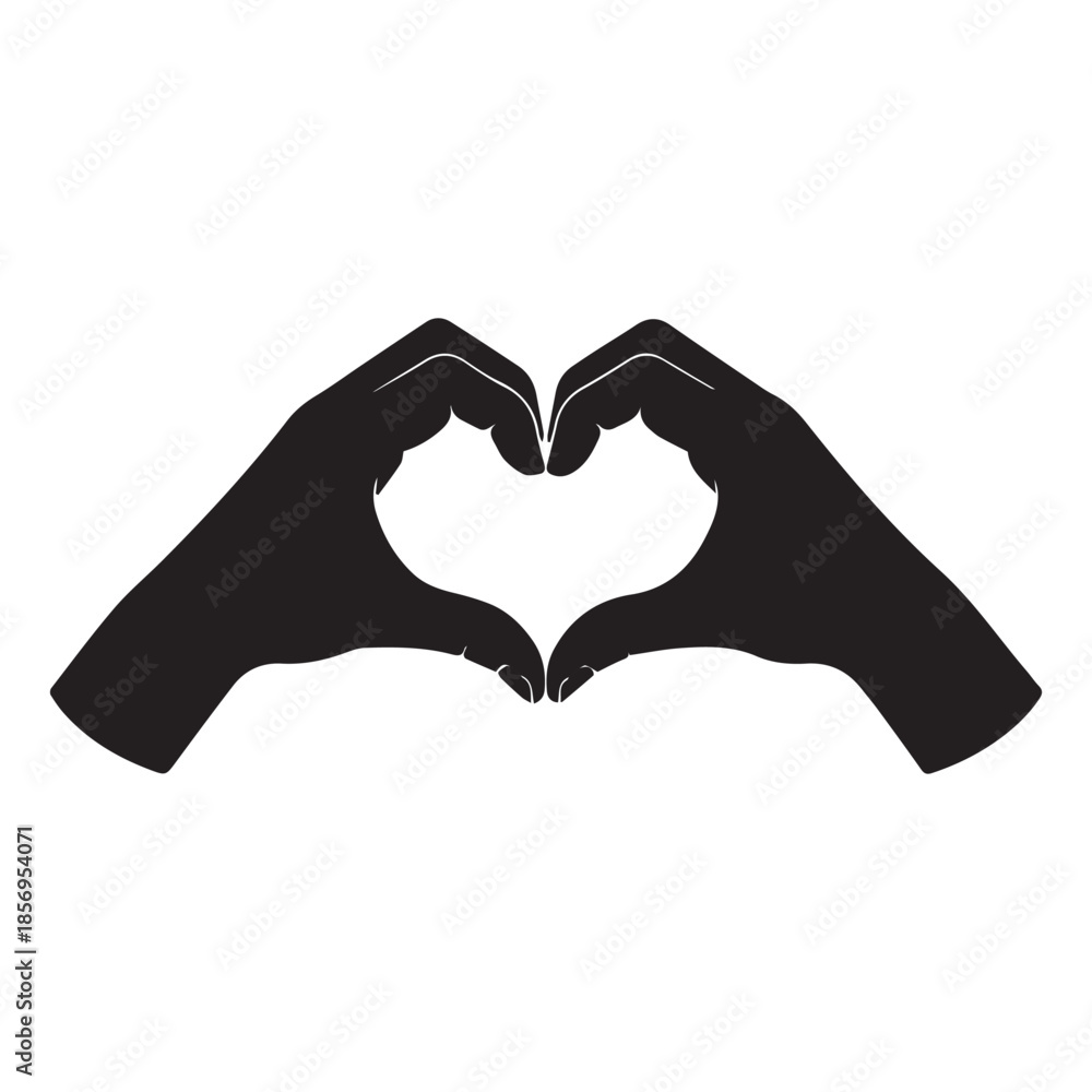 Fototapeta premium Hands Forming Heart Shape Silhouette