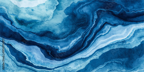 Abstract blue and white marble background. This image can be used for a variety of purposes,ocean currents or mountainous landscape with soft light and smooth brushstroke texture.