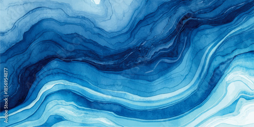 Abstract blue and white marble background. This image can be used for a variety of purposes,ocean currents or mountainous landscape with soft light and smooth brushstroke texture.
