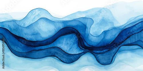 Abstract blue and white marble background. This image can be used for a variety of purposes,ocean currents or mountainous landscape with soft light and smooth brushstroke texture.