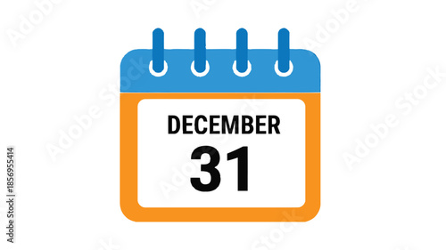 A simple calendar icon displaying the last day of december the thirty first