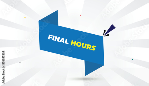 Final Hours Editable EPS Format Web Banner Vector Art Illustration Template Design Light Sky Blue Shapes Yellow Bold Font White Gray Gradient Abstract Illustration Sun Shine Business Background 4K
