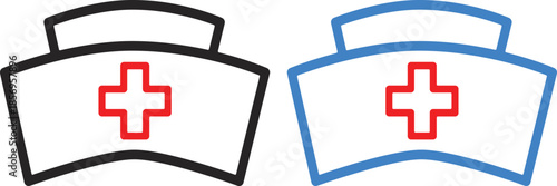 Health care icon set in different style vector. medicals cross sign illustration.