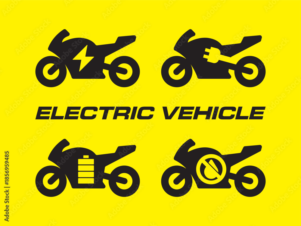 Obraz premium collection of electric vehicle silhouettes