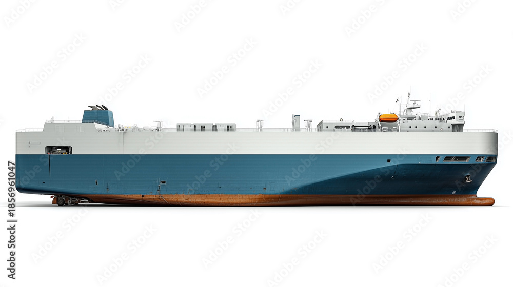 Fototapeta premium A large blue and white ship