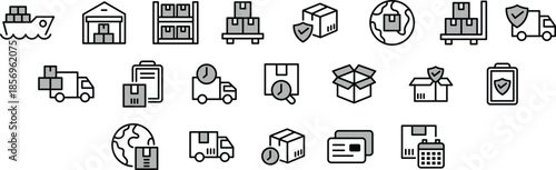 Group Vector Icon Pack Shipping Delivery for Websites, Mobile Apps, UI UX Projects