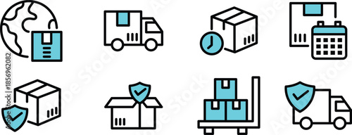 Vector Icon Pack delivery, ferry, cargo, submarine, fleet for Websites, Mobile Apps, UI UX Projects