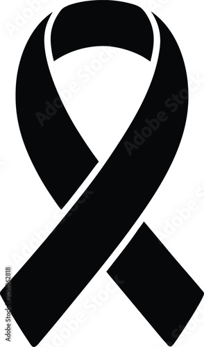 Diversity ribbon silhouette vector art illustration and minimal black and white design