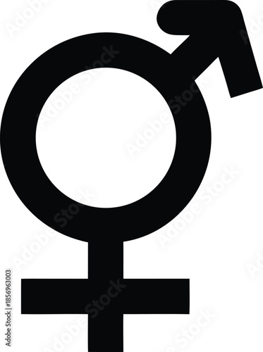 Gender equality symbol silhouette vector art illustration and minimal black and white design