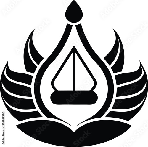 Harmony icon silhouette vector art illustration and minimal black and white design