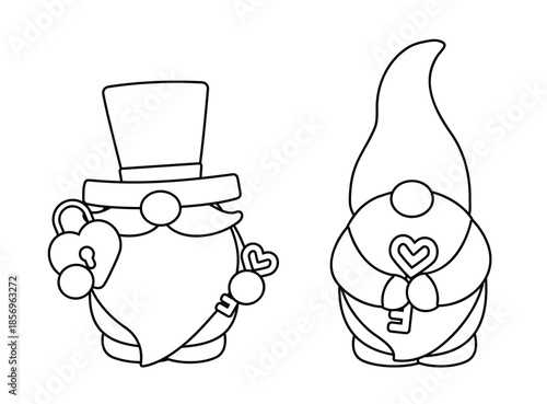 Valentine's Day Gnome Outline, Coloring Pages and Templates Set.
perfect for Valentine’s Day worksheets, printables, crafts, greeting cards, and educational use. 