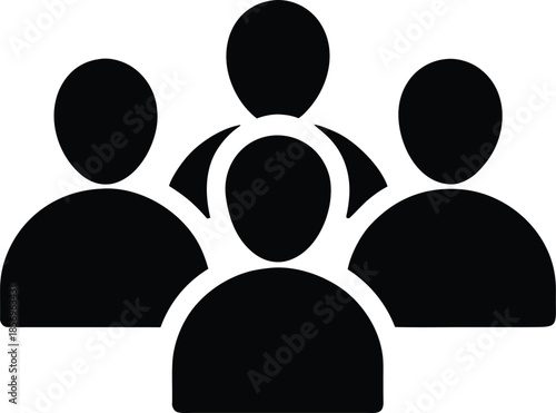 Online community symbol silhouette vector art illustration and minimal black and white design