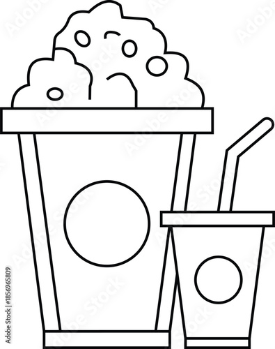 Two cups with straw Vector