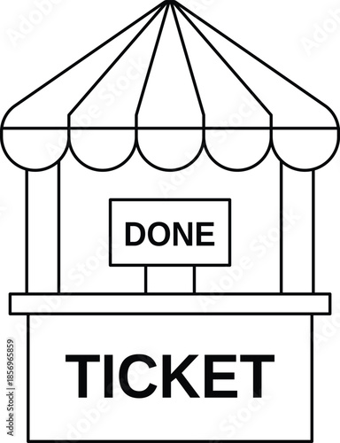 Ticket booth at carnival Vector