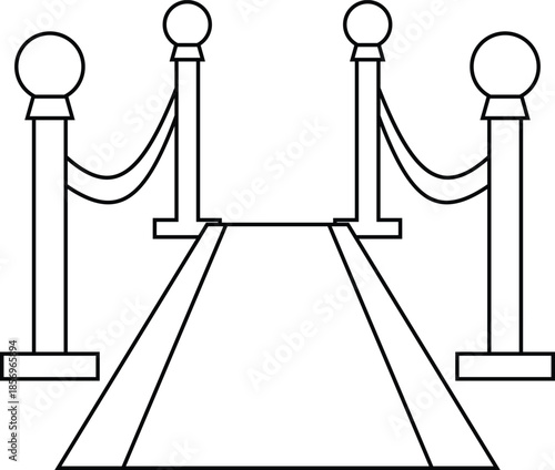 Red carpet entrance Vector