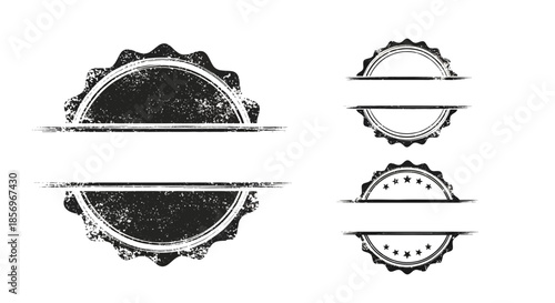 Vintage bottle cap illustrations with distressed textures.