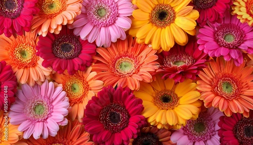 Background Of Colorful Gerbera Flowers