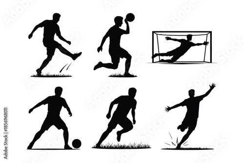 Dynamic Soccer Player Silhouettes for Football Sports Design