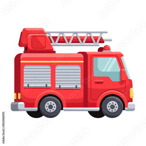 Red Fire Truck with Ladder.