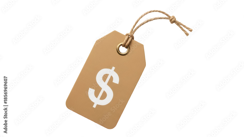 Φωτογραφία Price tag with dollar sign isolated PNG on transparent background, retail sale l