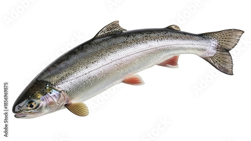 Bild auf Leinwand Rainbow trout isolated PNG on transparent background, freshwater fish with color