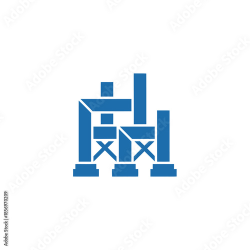 Industrial scaffolding structure abstract geometric shapes logo design