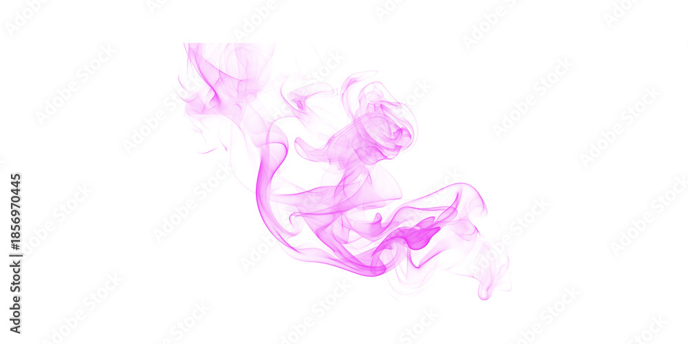 Obraz premium Vibrant Purple Smoke Swirling Abstractly on Black Background Ethereal Dynamic Graphic Element for Creative Design and