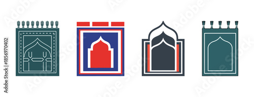 Sacred Prayer Mat Illustrations for Ramadan Worship and Spiritual Reflection
