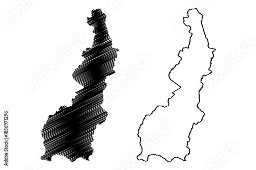 Barra do Rocha municipality (Bahia state, Municipalities of Brazil, Federative Republic of Brazil) map vector illustration, scribble sketch Barra do Rocha map