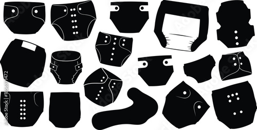 Collection of various black leather glove parts and pieces