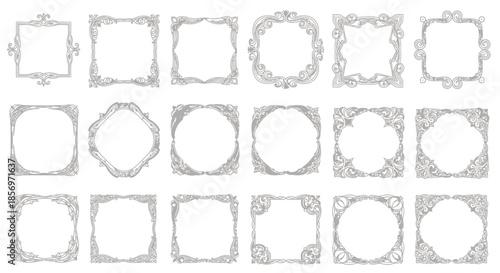 Collection of ornate photo frame borders.