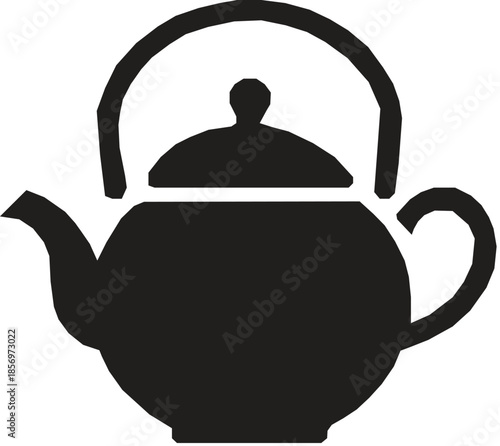 Classic tea pot silhouette Vector art.