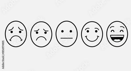 A set of emoticon faces expressing different emotions.