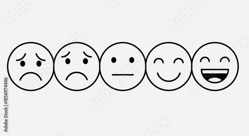 A set of emoticon faces showing different emotions.
