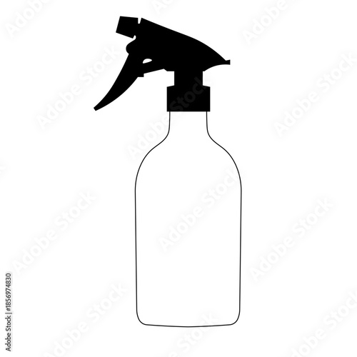 spray bottle doodle sketch icon used for cleaning, gardening and disinfection. Ideal for posters, banners, packaging, and household product package design.silhouette 