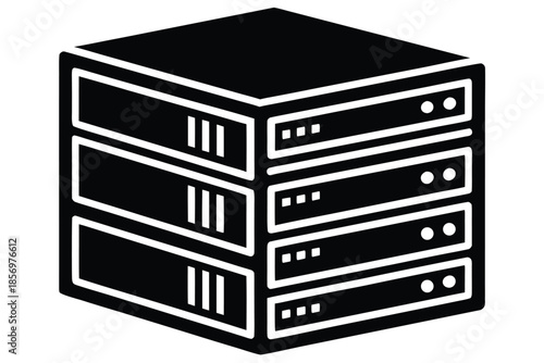 server rack vector icon silhouette