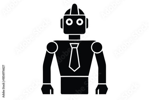 robot assistant vector icon silhouette