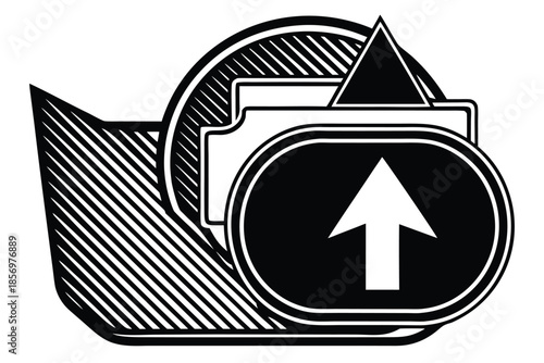 file upload vector icon silhouette