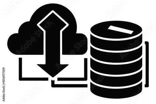 data backup vector icon silhouette